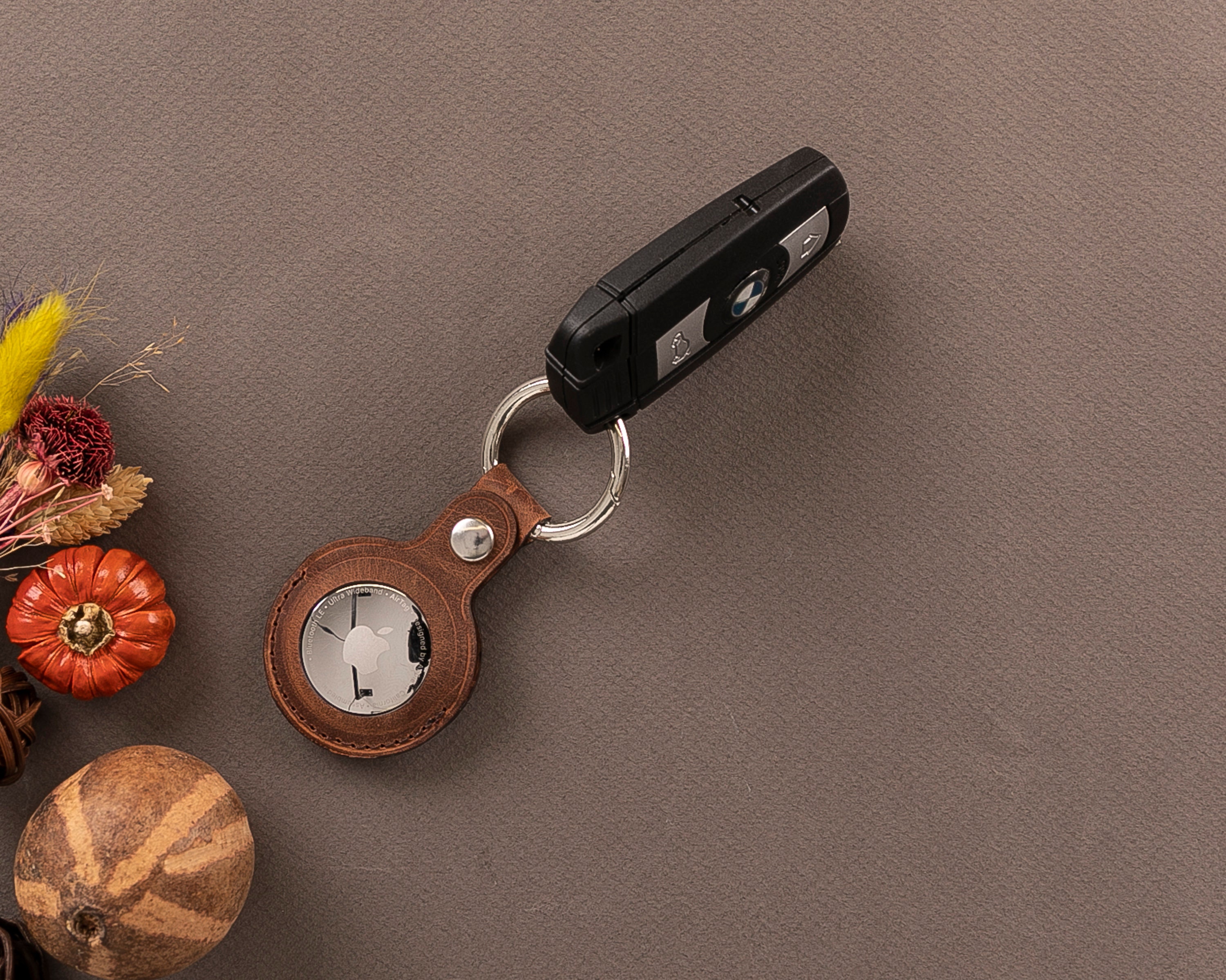 Leather AirTag Holder AirTag Keychain AirTag Key Ring Case Etsy