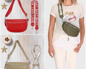 Echtes Leder Cross Fanny Pack Tasche mit extra Gurt, Schulter Crossbody Tasche Frauen, Weiches Leder Gürteltasche, Jeden Tag Sling Bag, Taille Gürteltasche