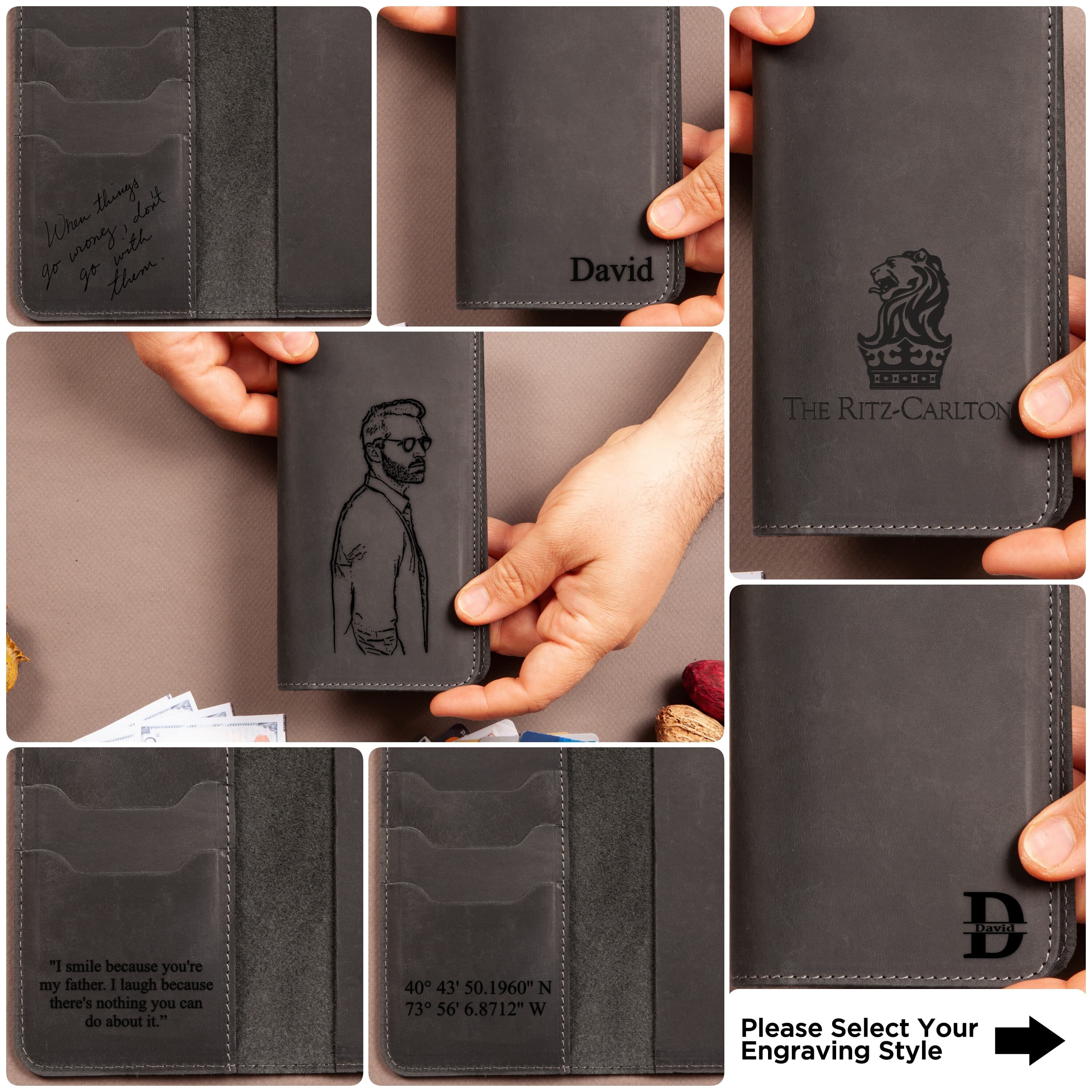 Checkbook Wallet Leather for Men Gift for Dad Checkbook Etsy