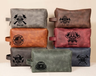 Personalized Toiletry Bag Firefighter Gift, Fire Academy Graduation Gift Travel Bag, Firefighter Retirement Gift Dad, Firefighter Crew Gift
