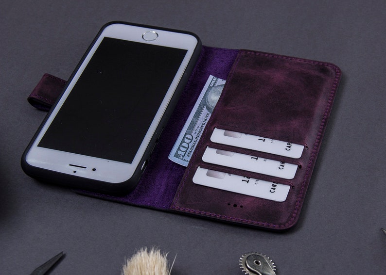 Leather iPhone 78 SE 2020 Case with Wallet and Card Holder Custom iPhone 78 Plus Phone case