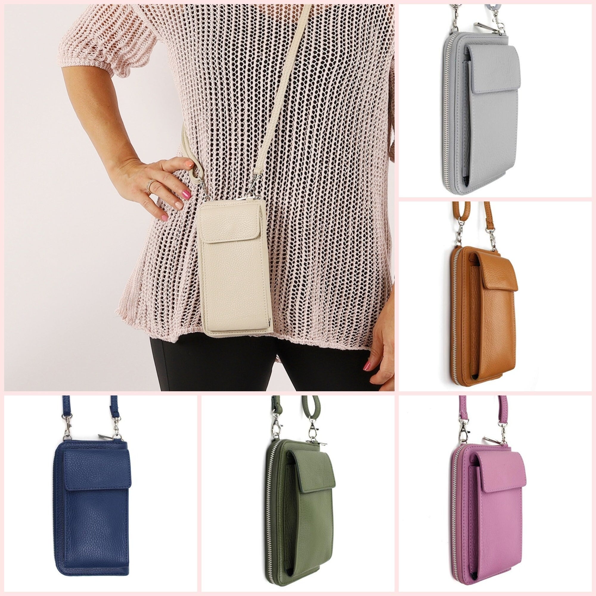 REETEE Crossbody Phone Bag For Women RFID Blocking Small Cellphone Cross Body Shoulder Bag Phone Purse with 24 Card Slots Ladies Wallet with