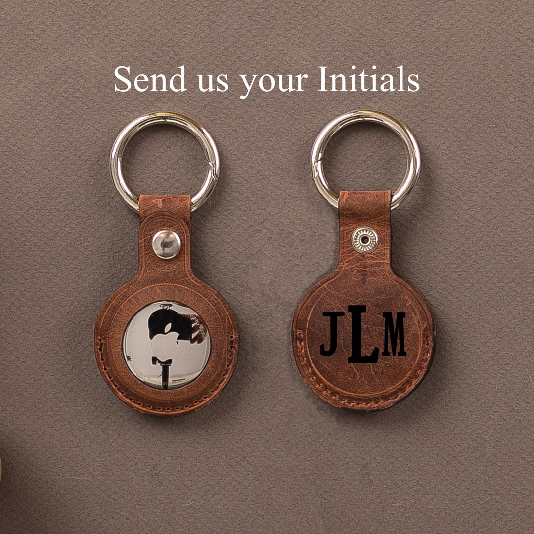 Leather AirTag Holder, AirTag Keychain, AirTag Key Ring Case, AirTag