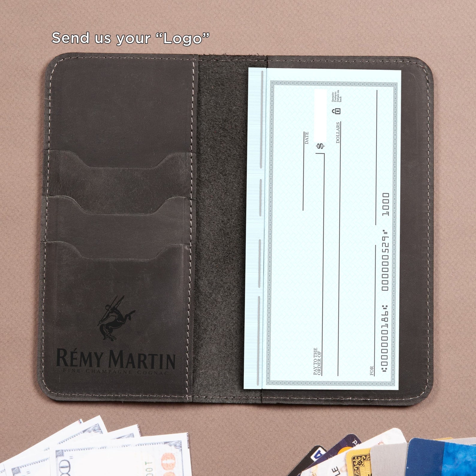 Checkbook Wallet Leather for Men Gift for Dad Checkbook Etsy