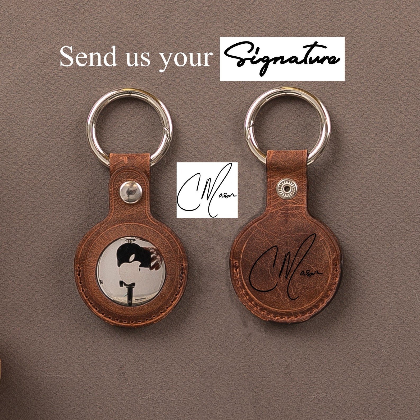 AirTag Case Keychain Leather AirTag Holder Engraved AirTag Etsy