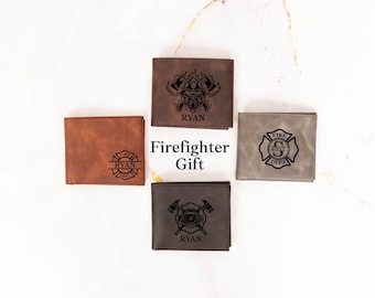 Custom Name Initials Firefighter Retirement Wallet Gift Mens, Fire Academy Graduation Gift, Boyfriend Gifts, Anniversary Gifts for Fireman