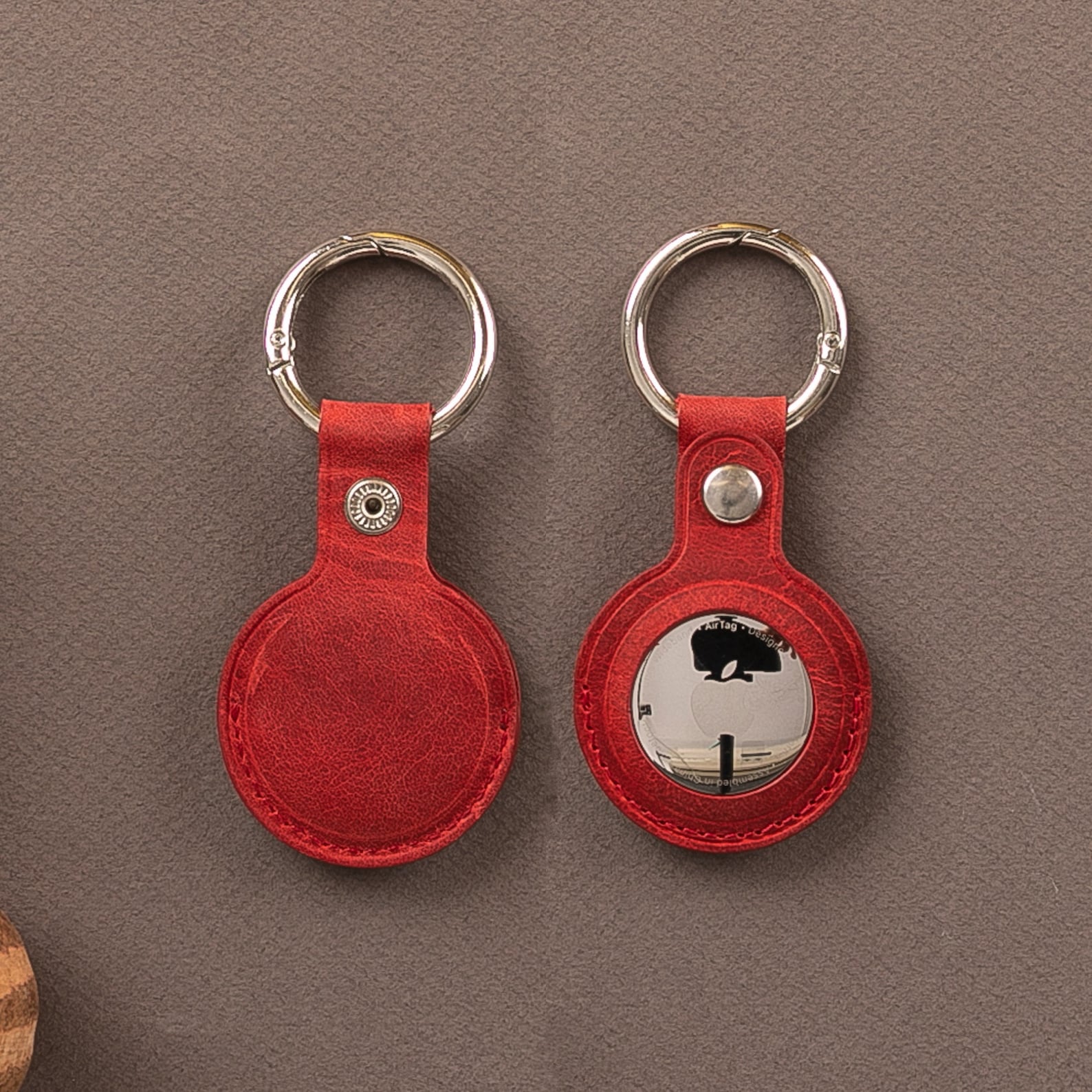 Leather AirTag Holder AirTag Keychain AirTag Key Ring Case Etsy