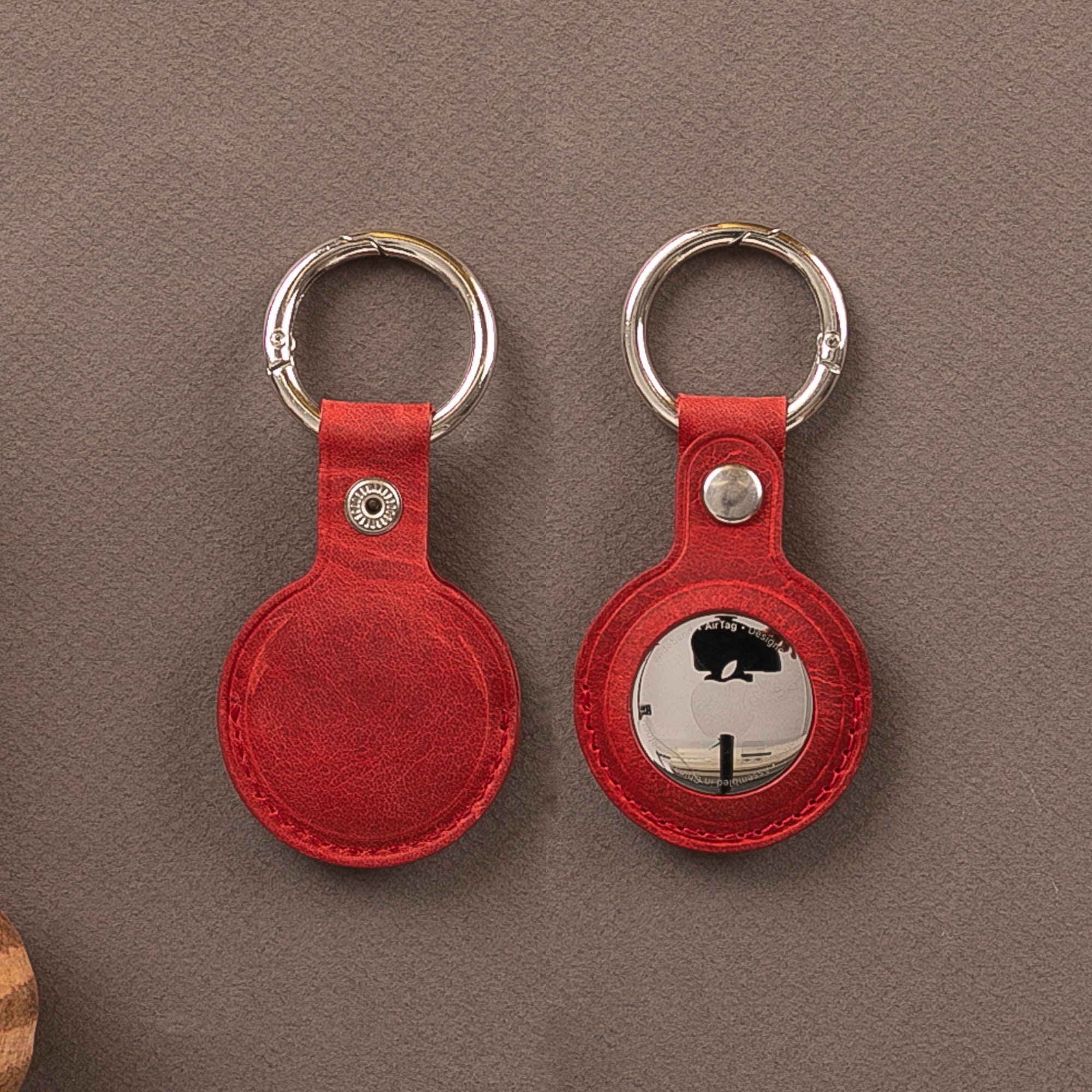 Leather AirTag Holder AirTag Keychain AirTag Key Ring Case Etsy