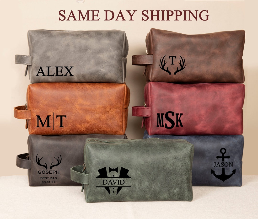 Personalized Leather Toiletry Bag Gift Teachers, Male Teacher Custom