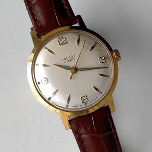 Poljot 2409. Ultra Rare Model 123145. Gold Plated AU20. Original Vintage Soviet Mechanical Classic Luxury Watch. 1960s image 1