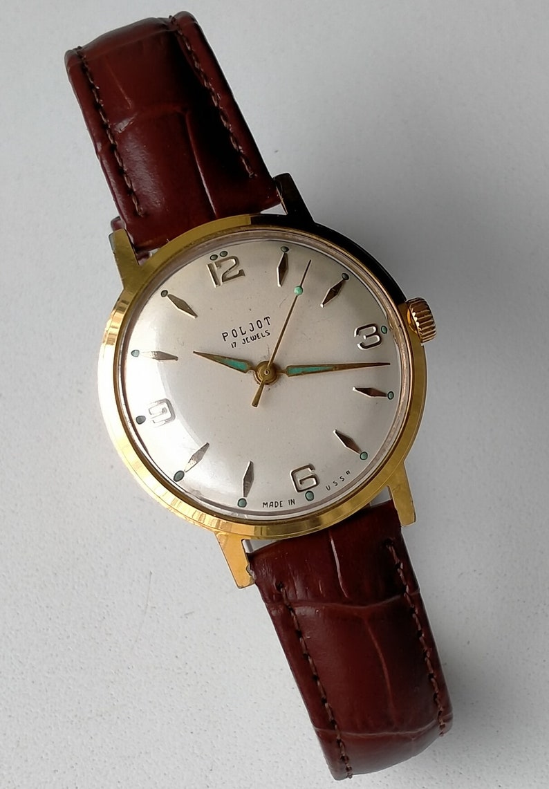 Poljot 2409. Ultra Rare Model 123145. Gold Plated AU20. Original Vintage Soviet Mechanical Classic Luxury Watch. 1960s image 1