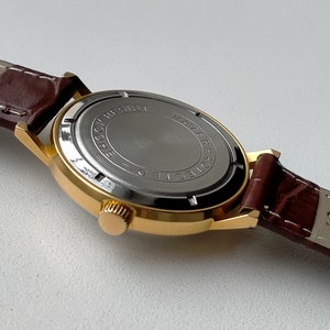 Poljot 2409. Ultra Rare Model 123145. Gold Plated AU20. Original Vintage Soviet Mechanical Classic Luxury Watch. 1960s image 9