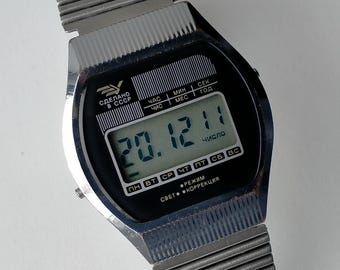 Elektronika 5 29353. Zeldzaam model. Origineel vintage Sovjet digitaal horloge. Jaren 80