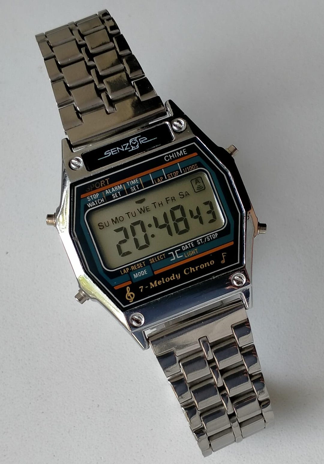 Senzor K607DM Chronograph Melody Alarm. Vintage Original Digital Early ...