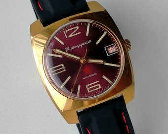 Komandirskie Vostok 2234. Chapado en oro AU20. Reloj militar vintage totalmente original de oficial soviético. Principios de la década de 1970