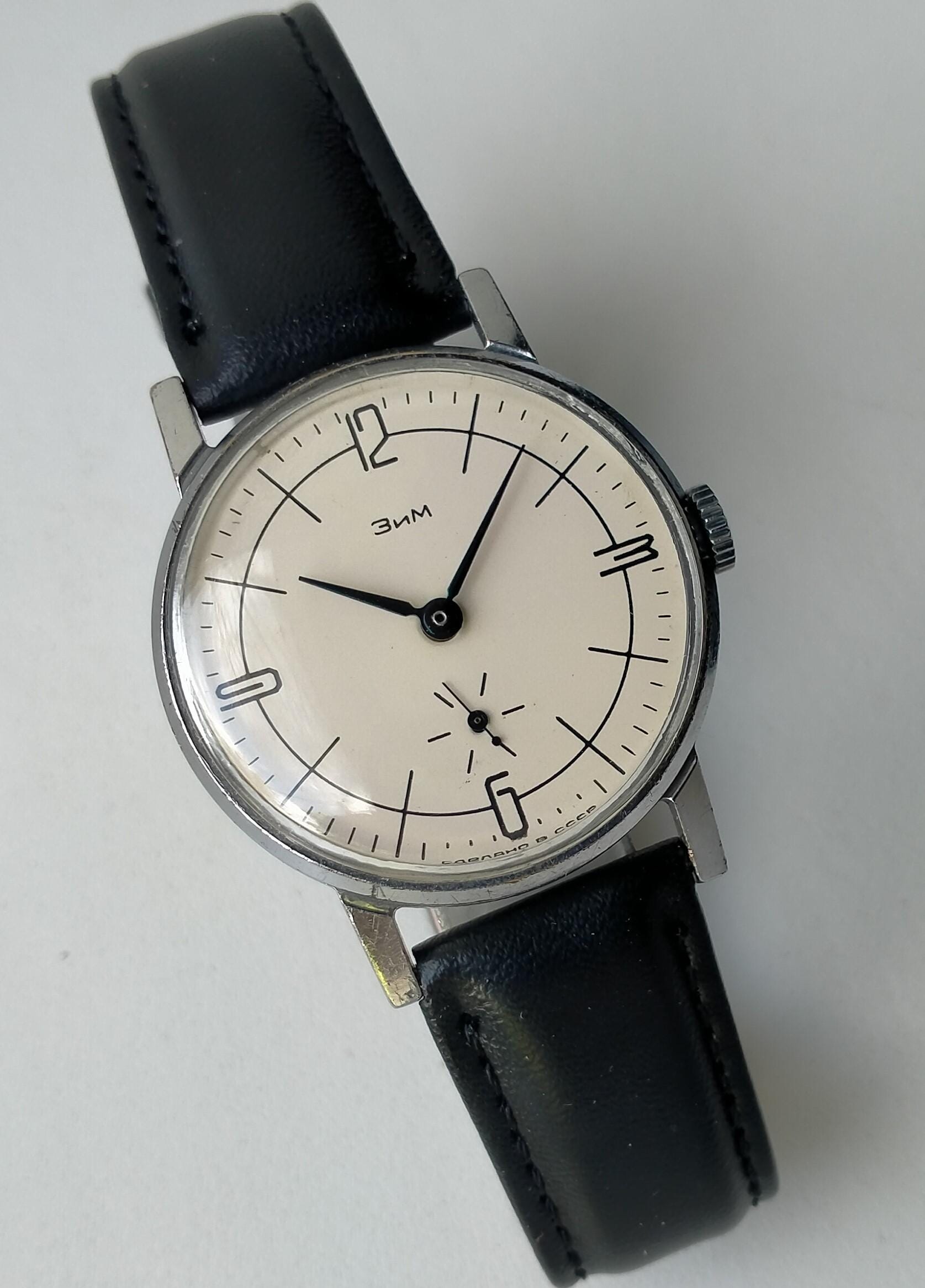 ZIM Pobeda 2602. Vintage Original Soviet Mechanical Classic Casual Watch. 1970s