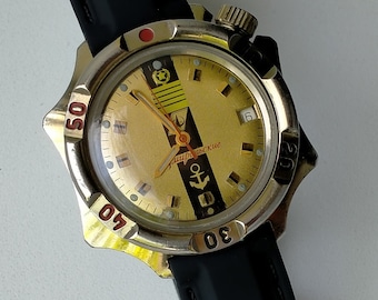 Admiralskie Vostok 2414A. Navy. Vintage Fully Original Soviet Military Watch. 1980s - early 1990s