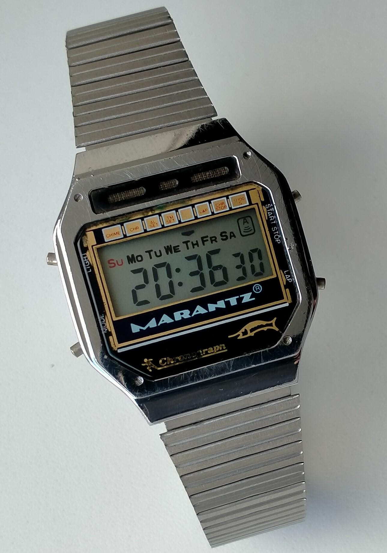 パルメイラス　80s ヴィンテージ Marantz GF228B Chronograph Melody Alarm. Vintage Original Digital