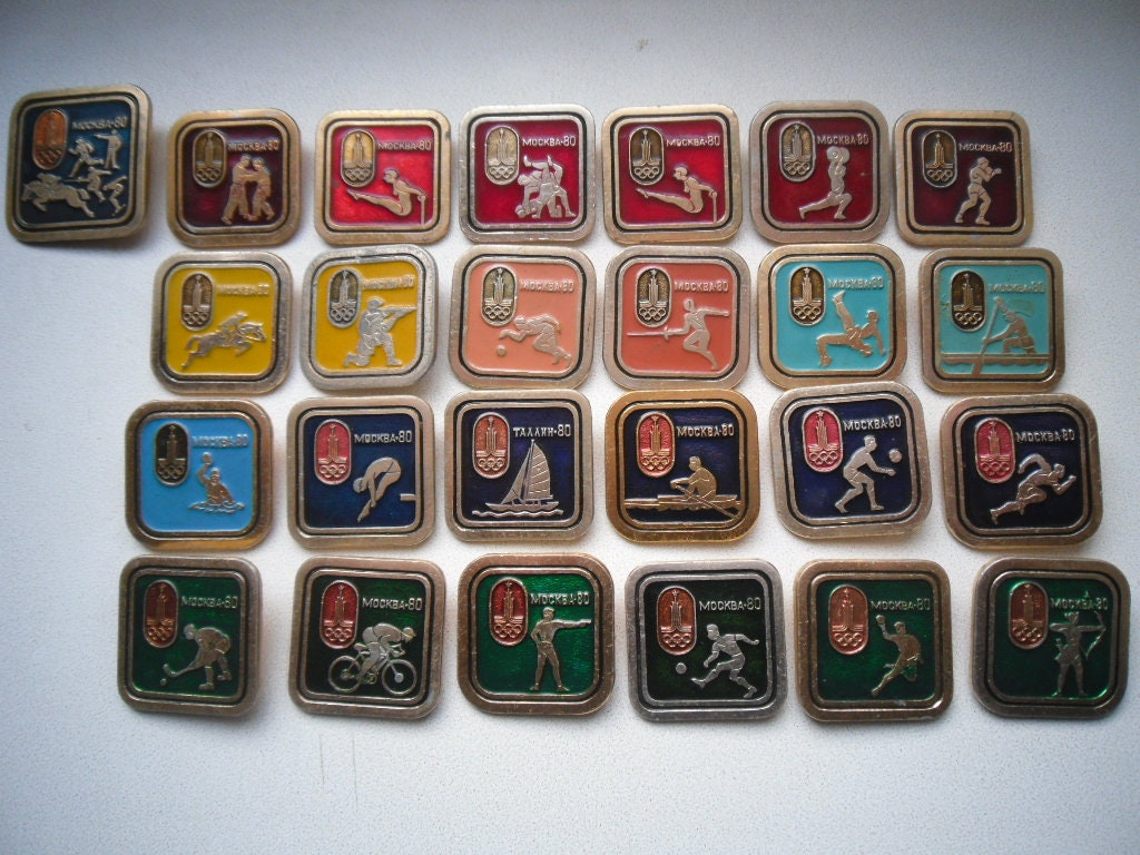 Insigne Vintage – Jeux Olympiques Moscou 1980 – Pin’s été Original