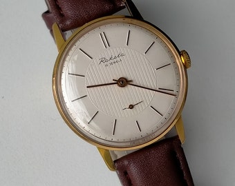 Raketa 2603 Gold Plated AU20. Original Vintage Soviet Mechanical Classic Luxury Watch. 1960s - early 1970s