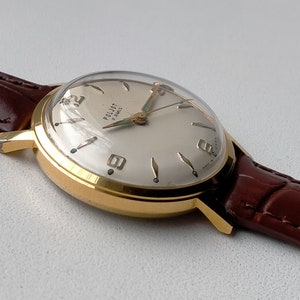 Poljot 2409. Ultra Rare Model 123145. Gold Plated AU20. Original Vintage Soviet Mechanical Classic Luxury Watch. 1960s image 5