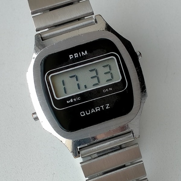 PRIM Quartz (Elektronika 5 204). Vintage Original Czechoslovakian Rare Digital Watch. 1980s