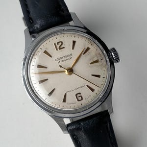 Sportivnie 2634. Funkcja stopera. Oryginalny radziecki zegarek mechaniczny 1 MCHZ. 1955