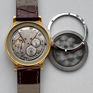 Poljot 2409. Ultra Rare Model 123145. Gold Plated AU20. Original Vintage Soviet Mechanical Classic Luxury Watch. 1960s image 10