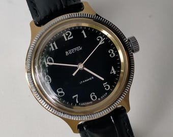 Vostok 2409. Vintage Original Soviet Mechanical Classic Stylish Watch. 1980s