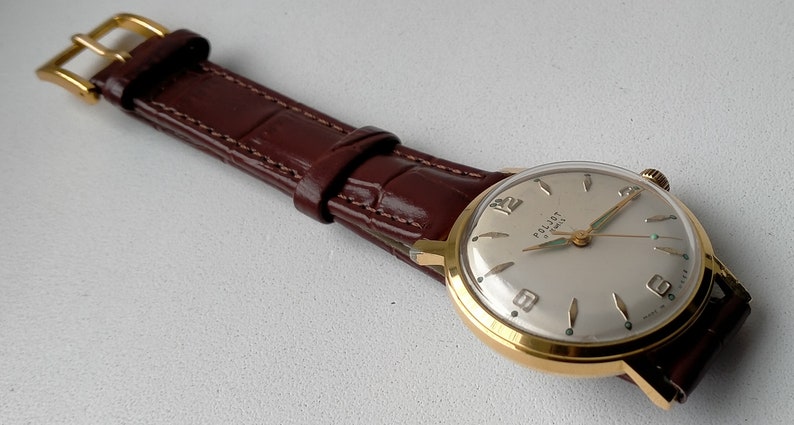 Poljot 2409. Ultra Rare Model 123145. Gold Plated AU20. Original Vintage Soviet Mechanical Classic Luxury Watch. 1960s image 6