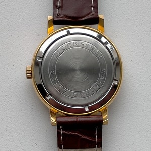 Poljot 2409. Ultra Rare Model 123145. Gold Plated AU20. Original Vintage Soviet Mechanical Classic Luxury Watch. 1960s image 8