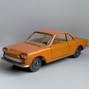 Fiat Siata 1500. Orange. Vintage Diecast Car Model 1:43. Politoys Remake. Made in USSR