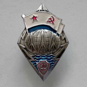 USSR Navy Anniversary Badge. 50 years Radio Intelligence Service Black Sea Fleet USSR Navy