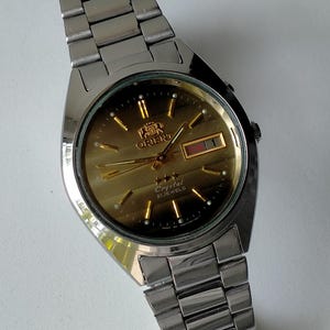 Orient 3 Star Automatic Model CN 469WA5-80 CA. Vintage Original Japan Stylish Mechanical Watch. 1980s