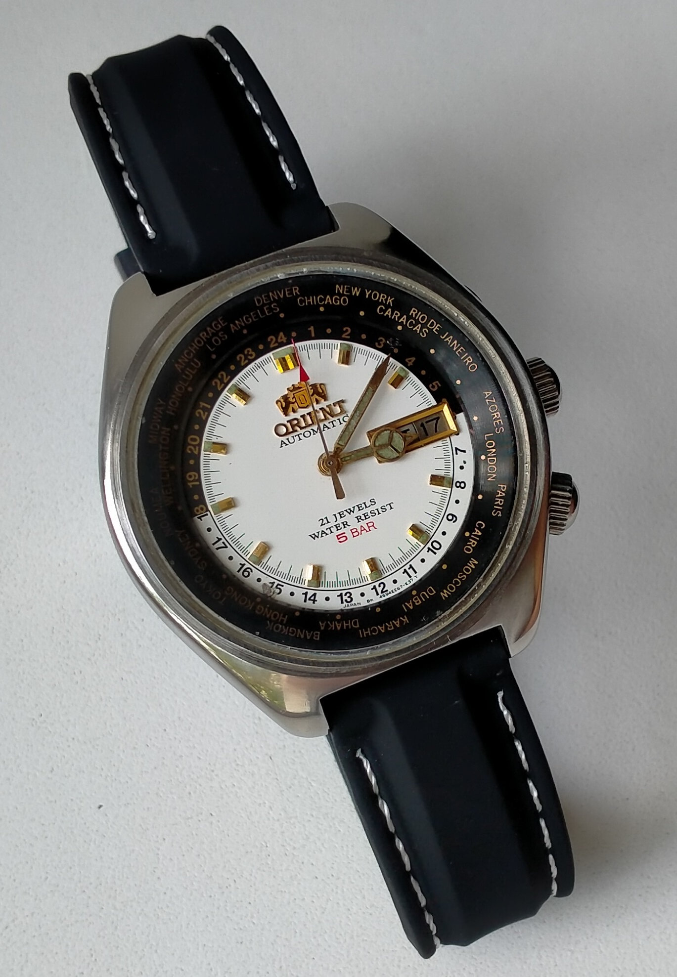 Orient Automatic. Worlt Time. Model EA 469EE7 70 CA. Vintage Original Japan Mechanical Big Stylish Watch. 1990s Etsy UK