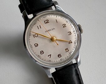 Pobeda Kirovskie 2608. Reloj mecánico clásico soviético original vintage. Enfermedad rara. 1 MChZ años 50