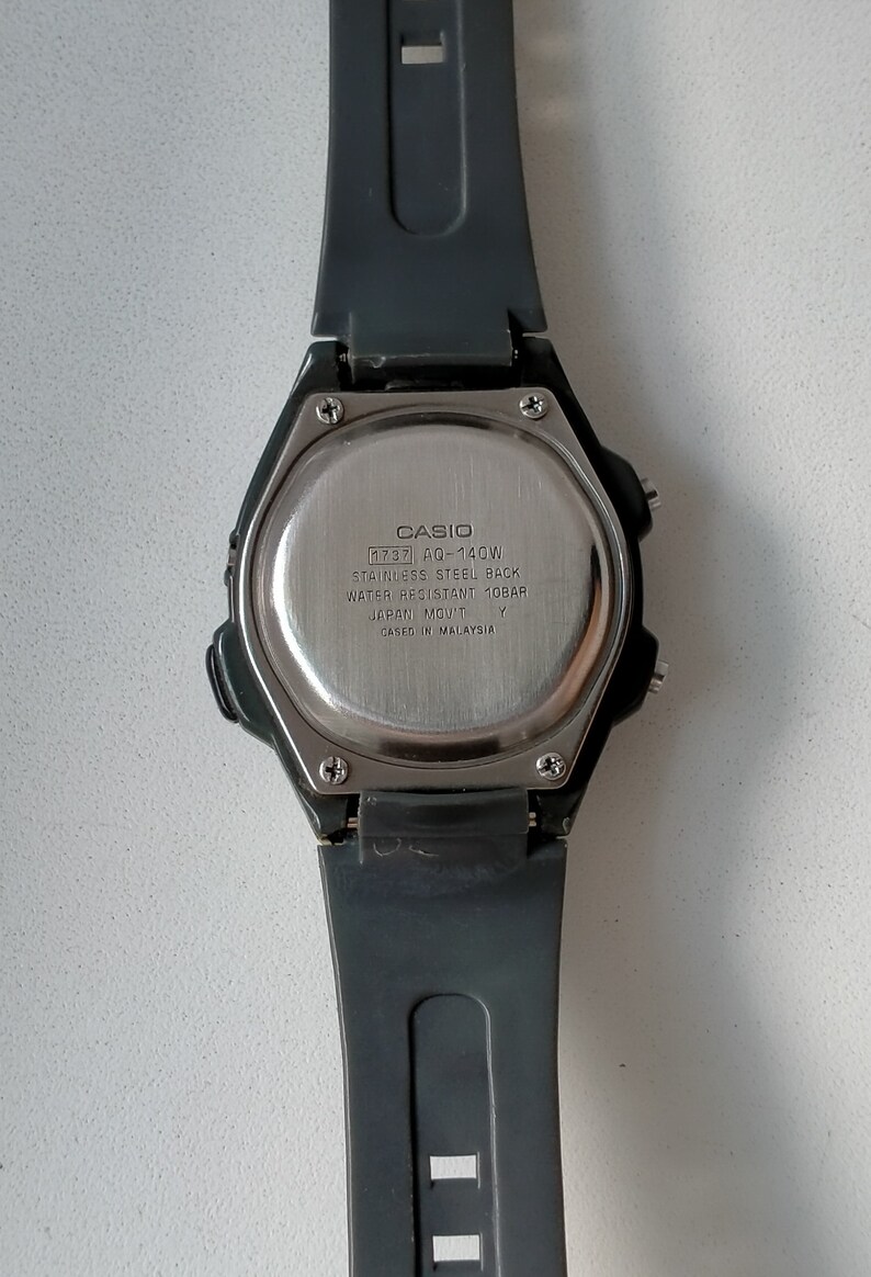 Casio AQ140W Illuminator Alarm Chronograph. Vintage Original Etsy