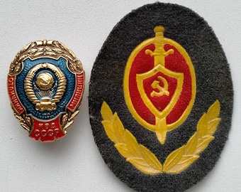 ソ連のソビエト陸軍士官学校終了のバッジ。陸軍士官学校卒業賞、階級章