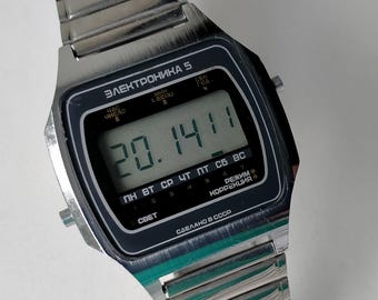 Elektronika 5 30353 206. Rare Colors. Vintage Original Soviet Digital Watch. 1980s