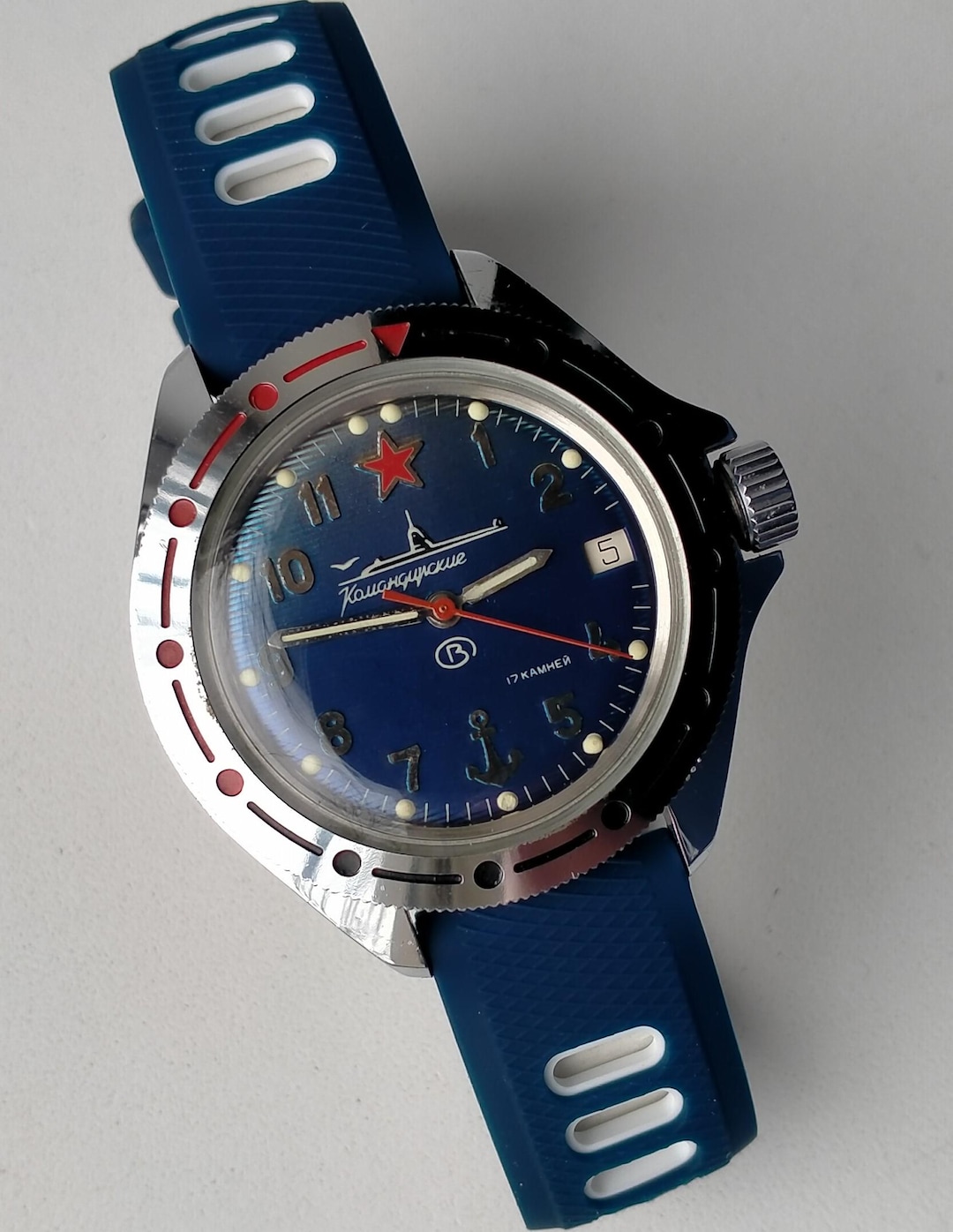 Komandirskie Vostok 2414A. Submarine. Vintage Original Soviet