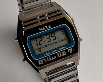 KIPLE W4G 23380 Chronograph Alarm. Vintage Original Digitale Stilvolle Französische Uhr. 1980er Jahre