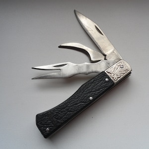 Vintage USSR Tourist Folding Knife. Folding Knife Factory in Pavlovo. 1970s