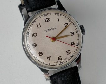 Pobeda Kirovskie 2608. Vintage Fully Original Soviet Classic Mechanical Watch. Mega Rare Condition. 1 MChZ 1956