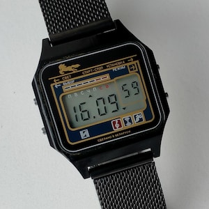 Elektronika 5 29367. Chrono Melody Alarm. Aluminium Case. Original Vintage Digital Watch. Early 1990s