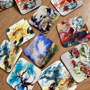 Coasters 8.5x8.5cm- professionally printed from original paintings