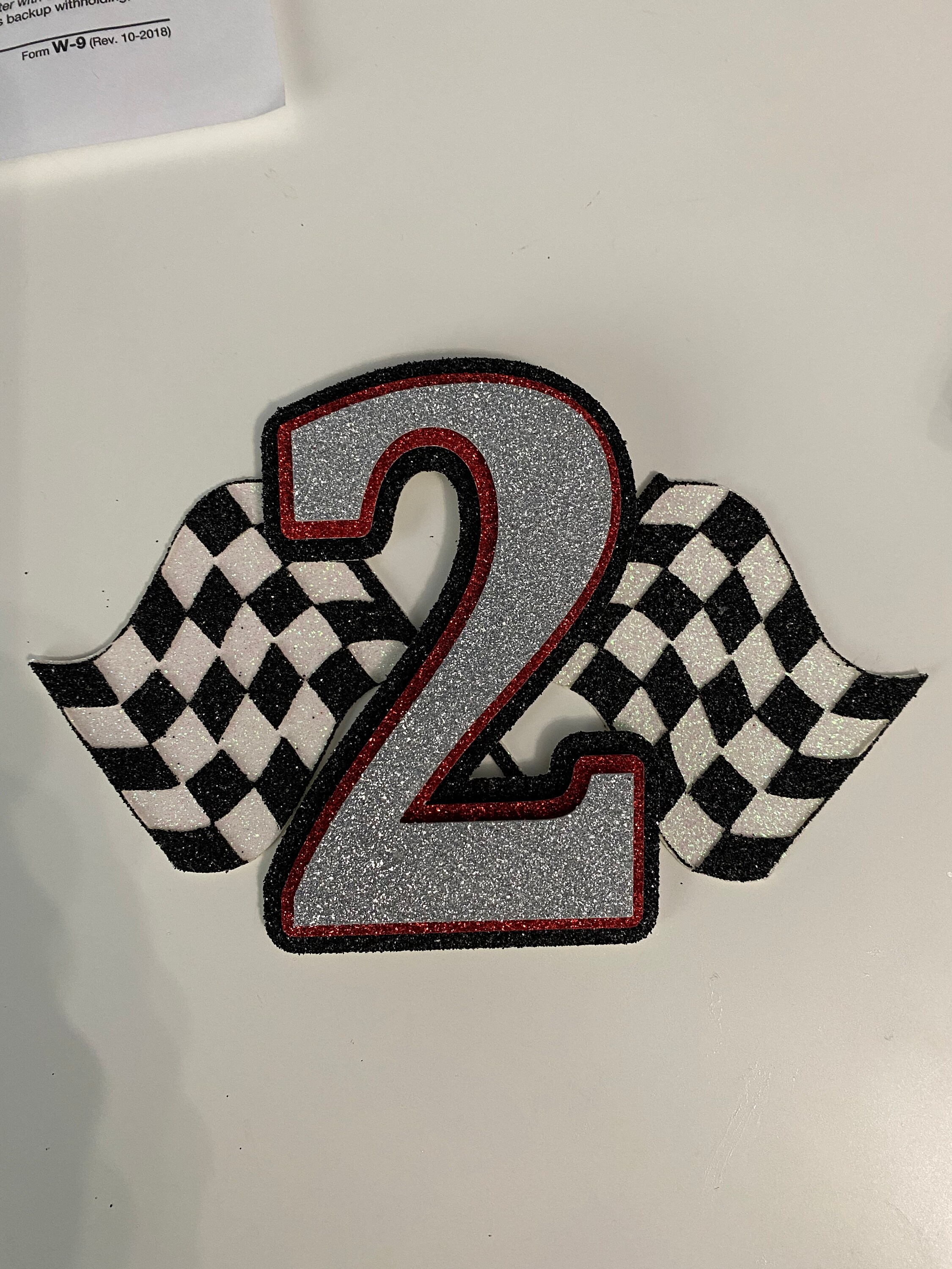 Checkered Flag Cake Topper | Etsy