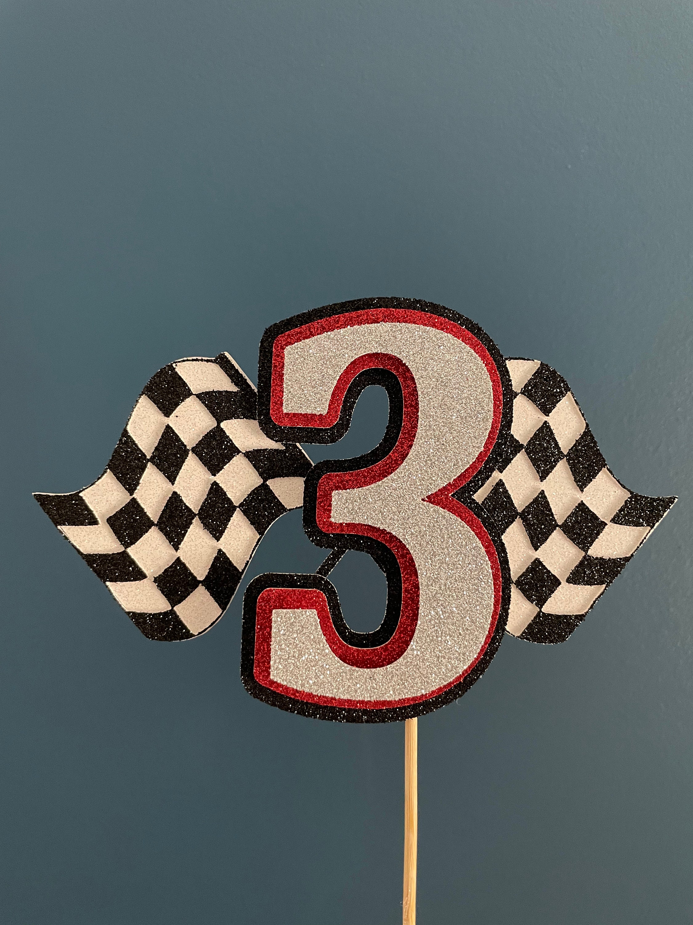 Checkered Flag Cake Topper | Etsy
