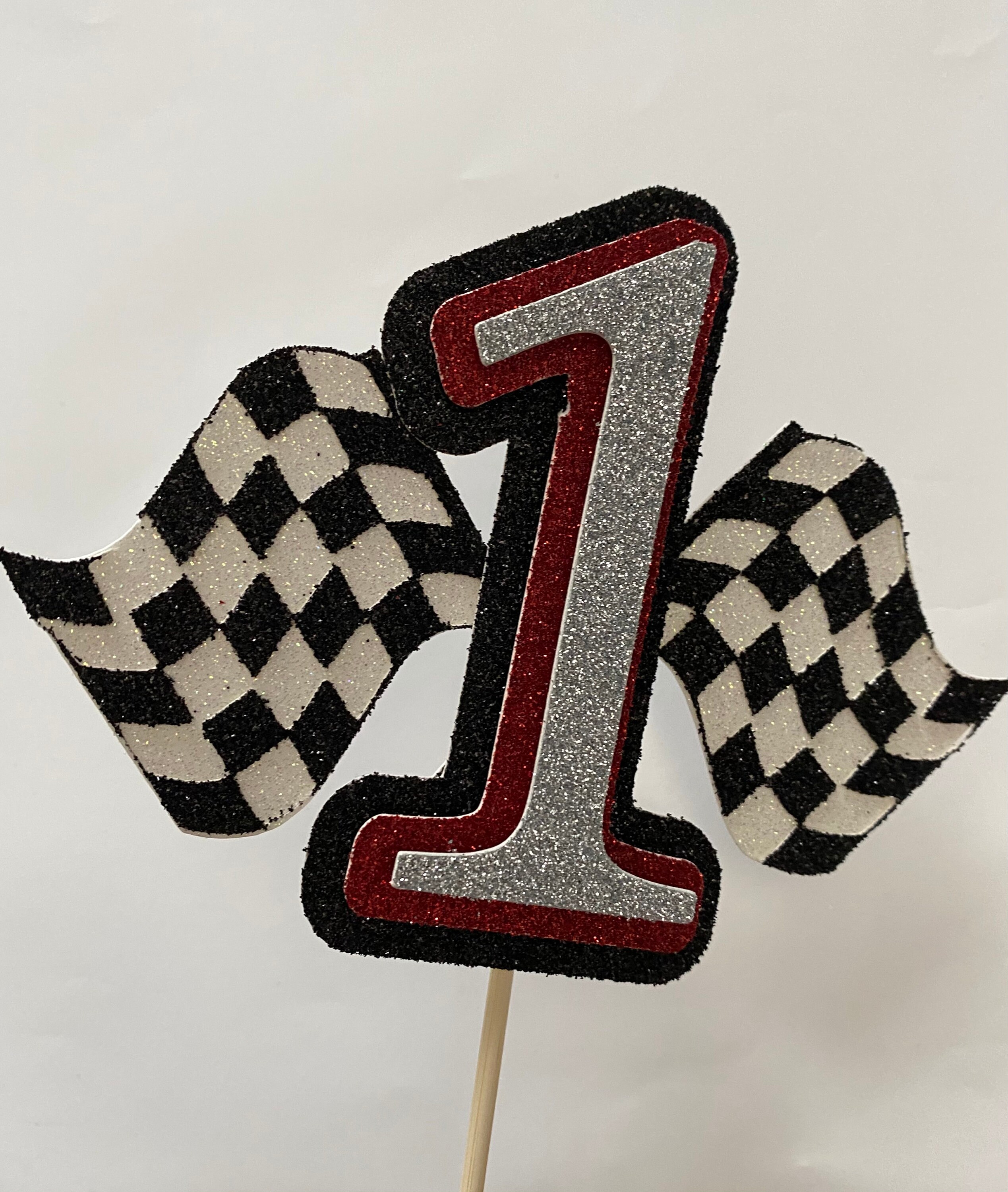 Checkered Flag Cake Topper | Etsy