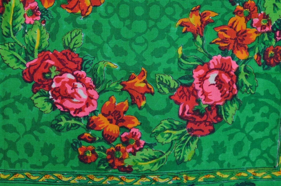 VINTAGE Russia shawl Russia blanket Pavlovo Posad throw Etsy