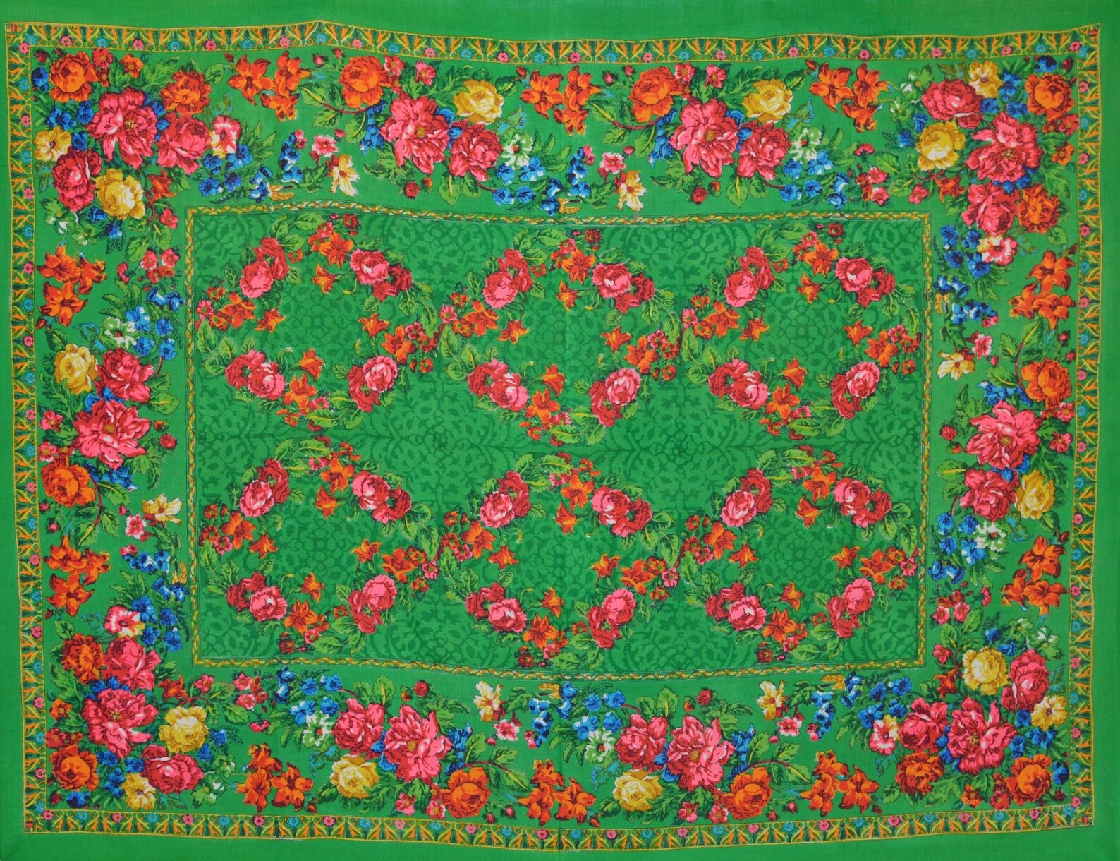 VINTAGE Russia shawl Russia blanket Pavlovo Posad throw Etsy